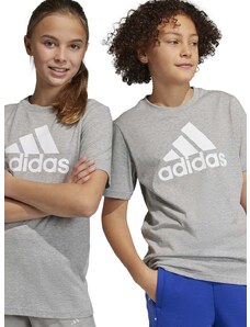 Dječja pamučna majica kratkih rukava adidas U BL boja: siva, s tiskom