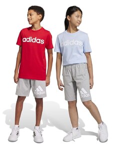 Dječje pamučne kratke hlače adidas U BL boja: siva, melanž, podesivi struk