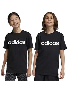 Dječja pamučna majica kratkih rukava adidas U LIN boja: crna, s tiskom