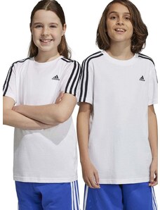 Dječja pamučna majica kratkih rukava adidas U 3S boja: bijela, s aplikacijom