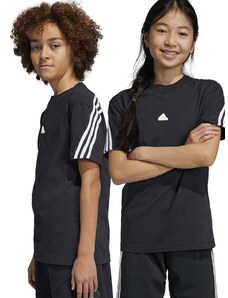 Dječja pamučna majica kratkih rukava adidas U FI 3S boja: crna, s aplikacijom