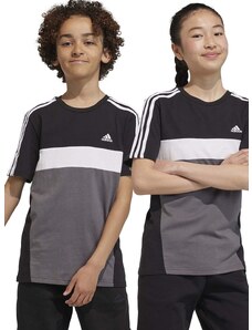 Dječja pamučna majica kratkih rukava adidas boja: crna, s uzorkom