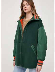 Vunena jakna MAX&Co. boja: zelena, za prijelazno razdoblje, oversize