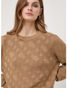 Vuneni pulover BOSS za žene, boja: bež