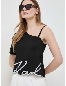 Majica kratkih rukava Karl Lagerfeld za žene, boja: crna