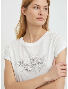 Pamučna majica Pepe Jeans HELEN za žene, boja: bijela