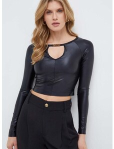 Majica dugih rukava Versace Jeans Couture za žene, boja: crna