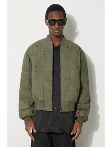 Bomber jakna Daily Paper Rasal Bomber Jacket za muškarce, boja: zelena, za prijelazno razdoblje, oversize, 2411128