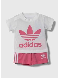 Pamučna dječja trenirka adidas Originals boja: ružičasta