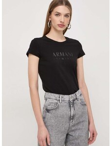 Majica kratkih rukava Armani Exchange za žene, boja: crna, 3DYT48 YJETZ