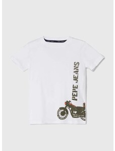 Dječja pamučna majica kratkih rukava Pepe Jeans ROBERT boja: bijela, s tiskom
