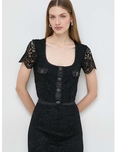Bluza Guess za žene, boja: crna, s aplikacijom