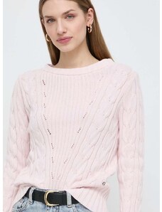 Pulover Guess za žene, boja: ružičasta
