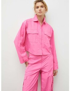 Košulja 2NDDAY za žene, boja: ružičasta, relaxed, s klasičnim ovratnikom