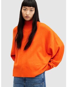 Pulover AllSaints ASHA boja: narančasta, topli, s dolčevitom