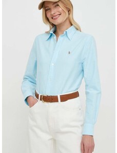 Pamučna košulja Polo Ralph Lauren za žene, relaxed, s klasičnim ovratnikom