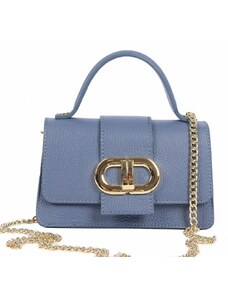 Luksuzna Talijanska torba od prave kože VERA ITALY "Lirenza", boja plava, 10x17cm