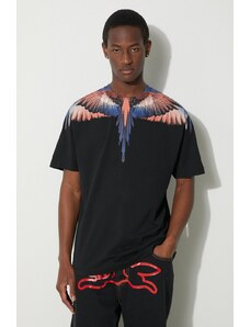Pamučna majica Marcelo Burlon Icon Wings Basic za muškarce, boja: crna, s tiskom, CMAA056S24JER0011026