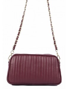 Luksuzna Talijanska torba od prave kože VERA ITALY "Darisena", boja tamnocrvena, 13x23cm