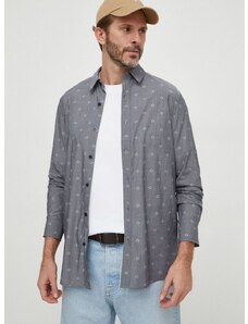Košulja Guess za muškarce, boja: siva, slim, s klasičnim ovratnikom