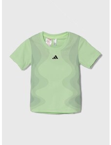 Dječja majica kratkih rukava adidas Performance boja: zelena, s tiskom