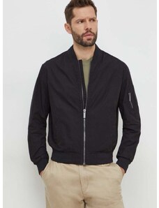 Bomber jakna Calvin Klein za muškarce, boja: crna, za prijelazno razdoblje