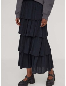 Suknja Abercrombie & Fitch boja: crna, maxi, širi se prema dolje