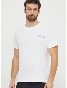 Pamučna majica Calvin Klein za muškarce, boja: bijela, s tiskom