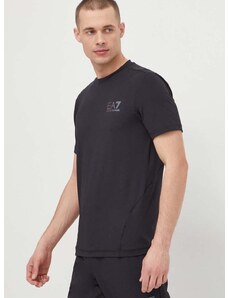 Majica kratkih rukava EA7 Emporio Armani za muškarce, boja: crna, s tiskom