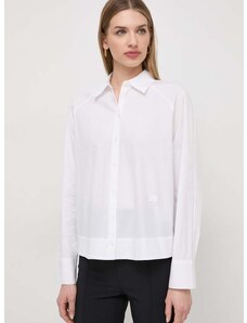 Pamučna košulja Armani Exchange za žene, boja: bijela, regular, s klasičnim ovratnikom, 3DYC07 YN3NZ