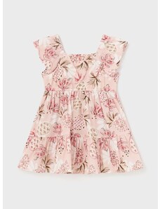 Pamučna haljina za bebe Mayoral boja: ružičasta, mini, širi se prema dolje