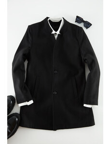 Trendyol Black Slim Fit High Neck Cachet Coat