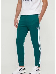Donji dio trenirke adidas Originals Adicolor Classics SST Track Pants boja: zelena, s aplikacijom