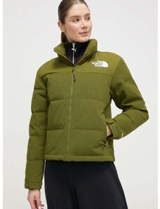 Pernata jakna The North Face za žene, boja: zelena, zimu