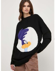 Pamučni pulover MAX&Co. x CHUFY boja: crna, topli