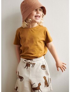 Dječje pamučne kratke hlače Liewood Gram Printed Sweatshorts boja: bež, s uzorkom, podesivi struk