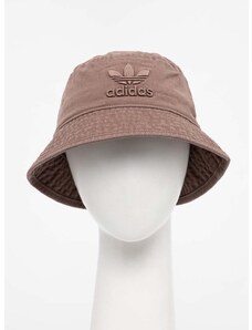 Pamučni šešir adidas Originals boja: smeđa, pamučni