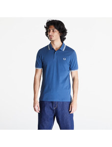 FRED PERRY Twin Tipped Polo Short Sleeve Tee Midnight Blue/ Ecru/ Light Ice