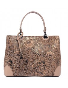Luksuzna Talijanska torba od prave kože VERA ITALY "Defeli", boja ispis u boji, 24x33cm