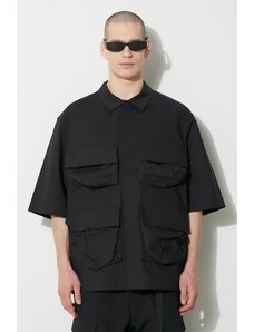 Košulja Y-3 Short Sleeve Pocket Shirt za muškarce, boja: crna, relaxed, s klasičnim ovratnikom, IV5657