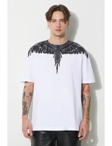 Pamučna majica Marcelo Burlon Icon Wings Basic za muškarce, boja: bijela, s tiskom, CMAA056C99JER0010110