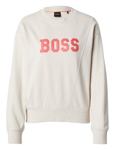 BOSS Sweater majica 'C_Eprep_1' ecru/prljavo bijela / jarko crvena