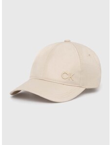Kapa sa šiltom Calvin Klein boja: bež, bez uzorka
