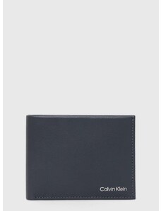 Kožni novčanik Calvin Klein za muškarce, boja: siva