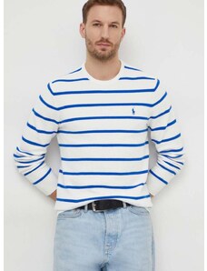 Pamučni pulover Polo Ralph Lauren boja: bijela, lagani
