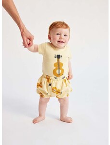 Kratke pamučne hlače za bebe Bobo Choses boja: žuta, s uzorkom