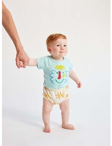 Kratke pamučne hlače za bebe Bobo Choses boja: bež, s uzorkom