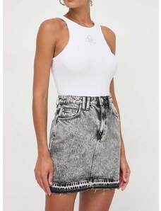 Traper suknja Guess boja: siva, mini, ravna