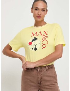 Pamučna majica MAX&Co. x CHUFY za žene, boja: žuta