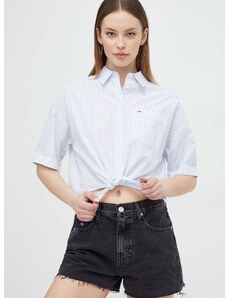Pamučna košulja Tommy Jeans za žene, relaxed, s klasičnim ovratnikom